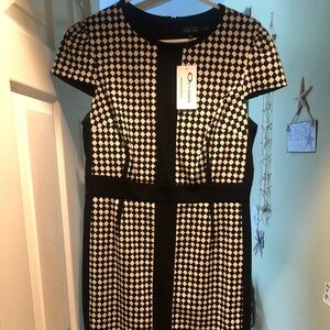 Rickie Freeman for Teri Jon Black & White Dress. Size 12. BNWT